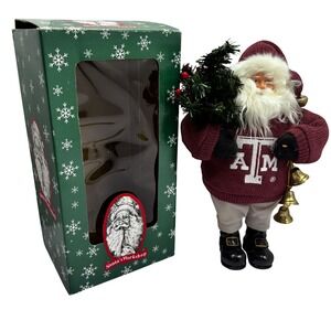 Santa's Workshop Texas A&M Aggies Santa Claus Figurine Holiday Decor 11" TXA001